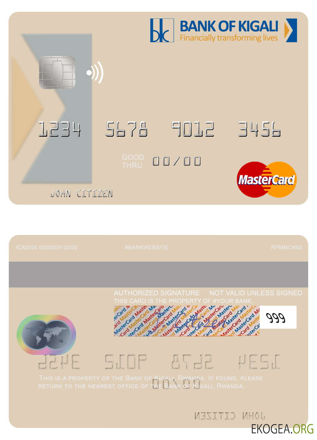 Mastercard de la Banque Rwandaise de Kigali